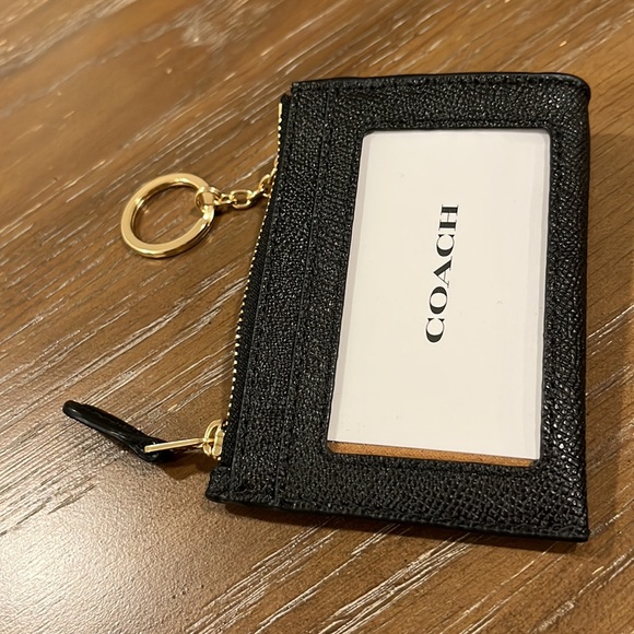 COACH Mini Skinny ID Case Card Coin Key Slit Wallet F88250 BLACK - Picture 9 of 12